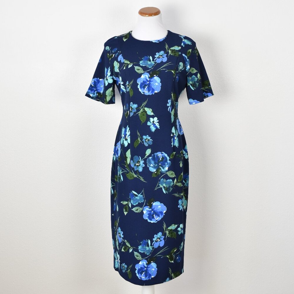 Maggy London Floral Midi Sheath Dress - 6